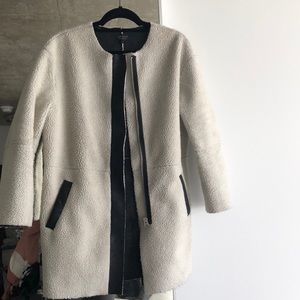 Topshop Zip-up Sherpa Coat